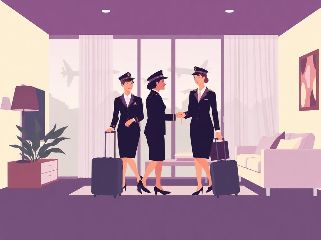 Équipages et personnels d'une compagnie aérienne